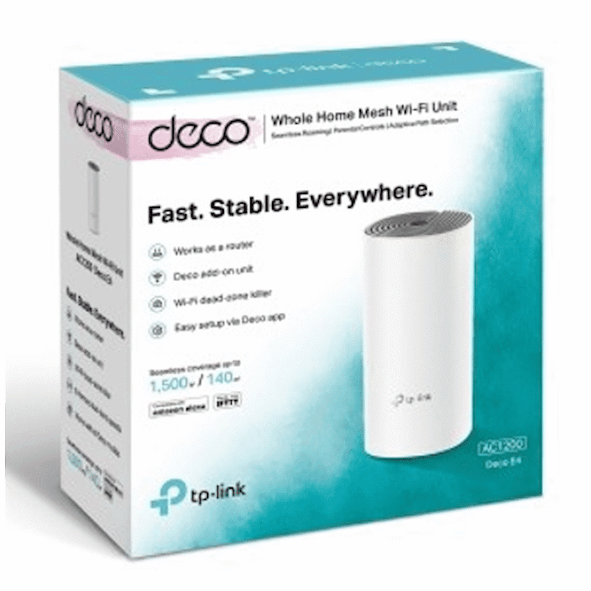 TP-Link Deco E4 (1-Pack) AC1200 Whole-Home Mesh Wi-Fi System 4