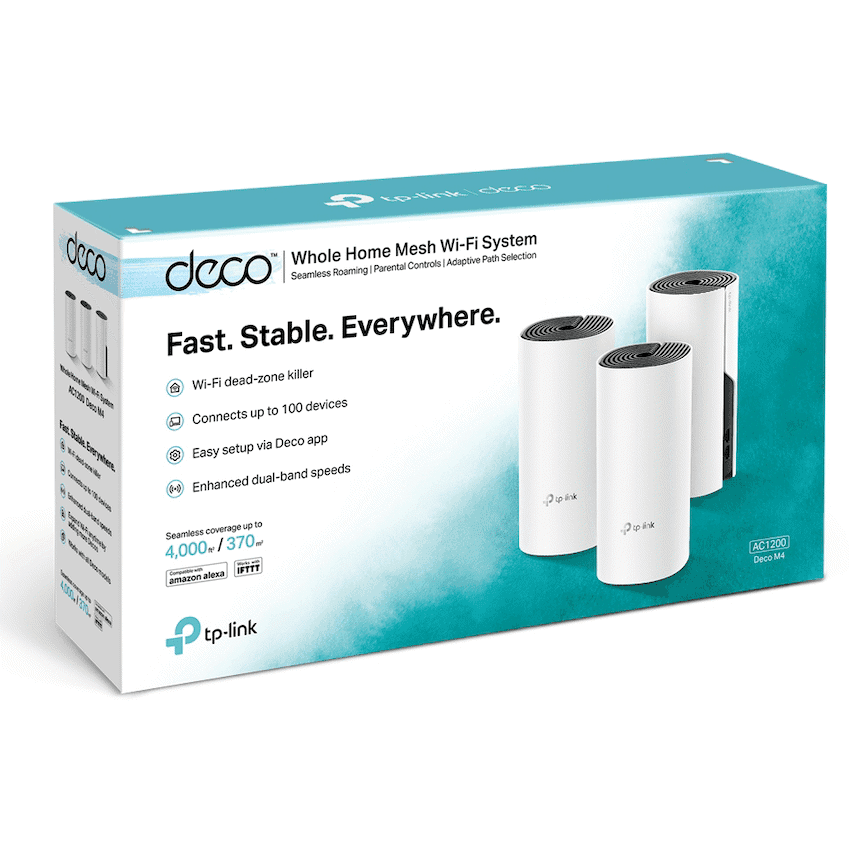 TP-Link Deco M4 (3-Pack) AC1200 Whole-Home Mesh Wi-Fi System 2