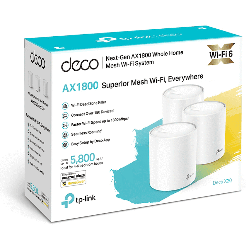 TP-Link Deco X10 (3-Pack) AX1500 Whole-Home Mesh Wi-Fi 6 System (Tri-Band) 3