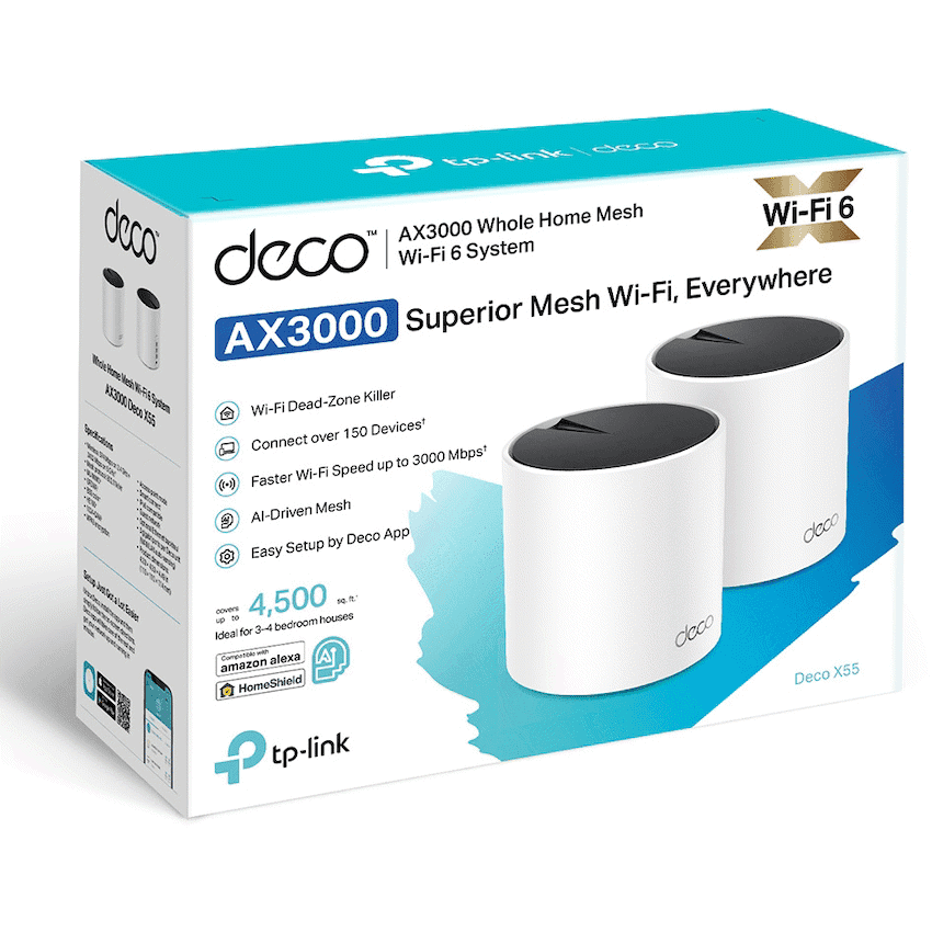 TP-Link Deco X55 (3-Pack) AX3000 Whole Home Mesh Wi-Fi 6 System 2
