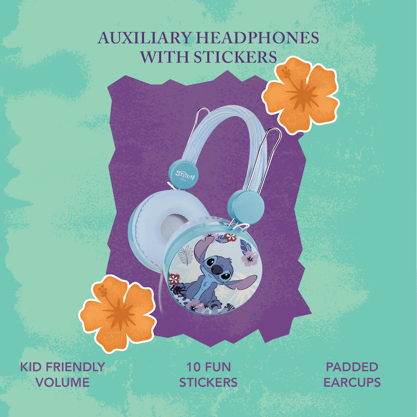Disney Stitch Auxiliary Headphones with Stickers 2
