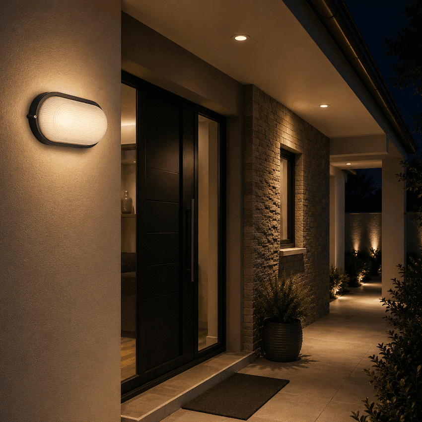 Ellies Illume Series - AC Oval Bulkhead - Aluminium + Glass - E27 Base 6