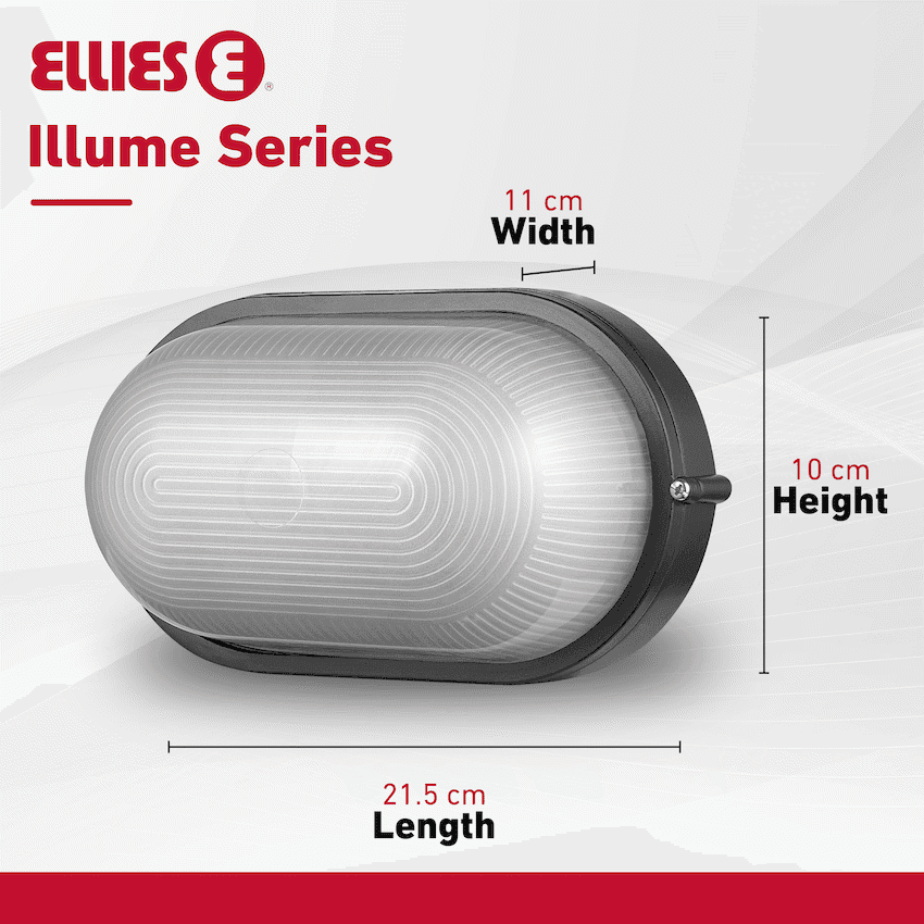Ellies Illume Series - AC Oval Bulkhead - Aluminium + Glass - E27 Base 7