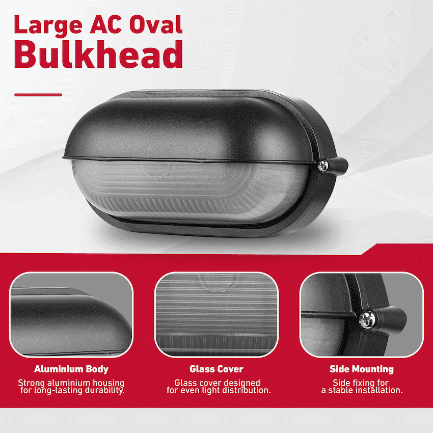 Ellies Arc Series - Large AC Oval Bulkheads - Aluminium + Glass 4