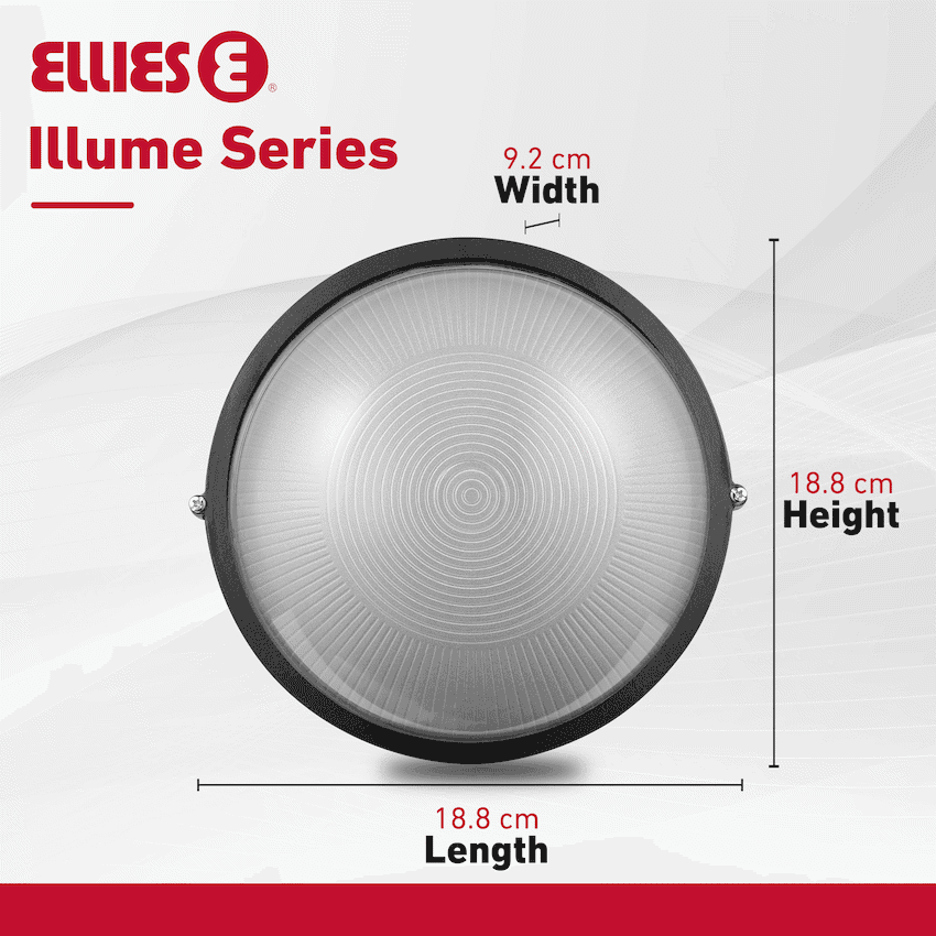 Ellies Illume Series - AC Round Bulkhead - Aluminium + Glass 6