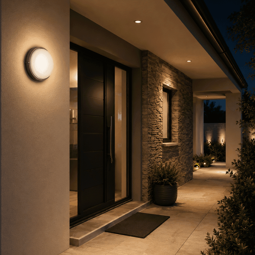 Ellies Illume Series - AC Round Bulkhead - Aluminium + Glass 7