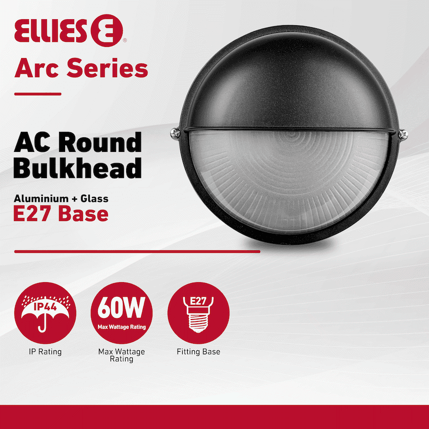 Ellies Arc Series - AC Round Bulkhead - Aluminium + Glass 4