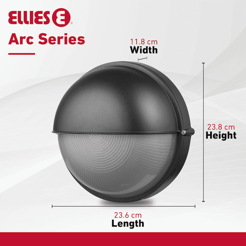 Ellies Arc Series - Large AC Round Bulkhead - Aluminium + Glass 6