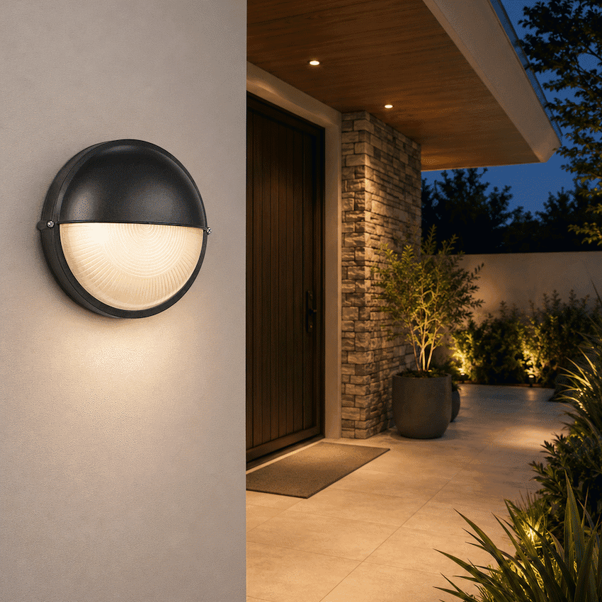 Ellies Arc Series - Large AC Round Bulkhead - Aluminium + Glass 7