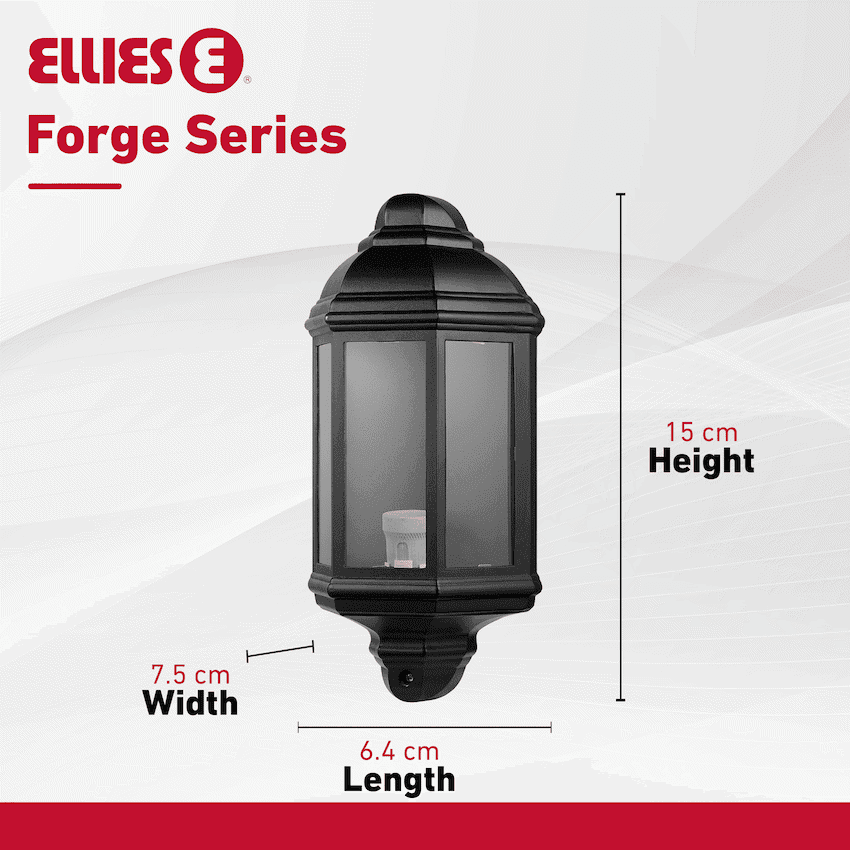 Ellies Forge Series - AC Wall Light - Aluminium + Glass - E27 Base -BK 5