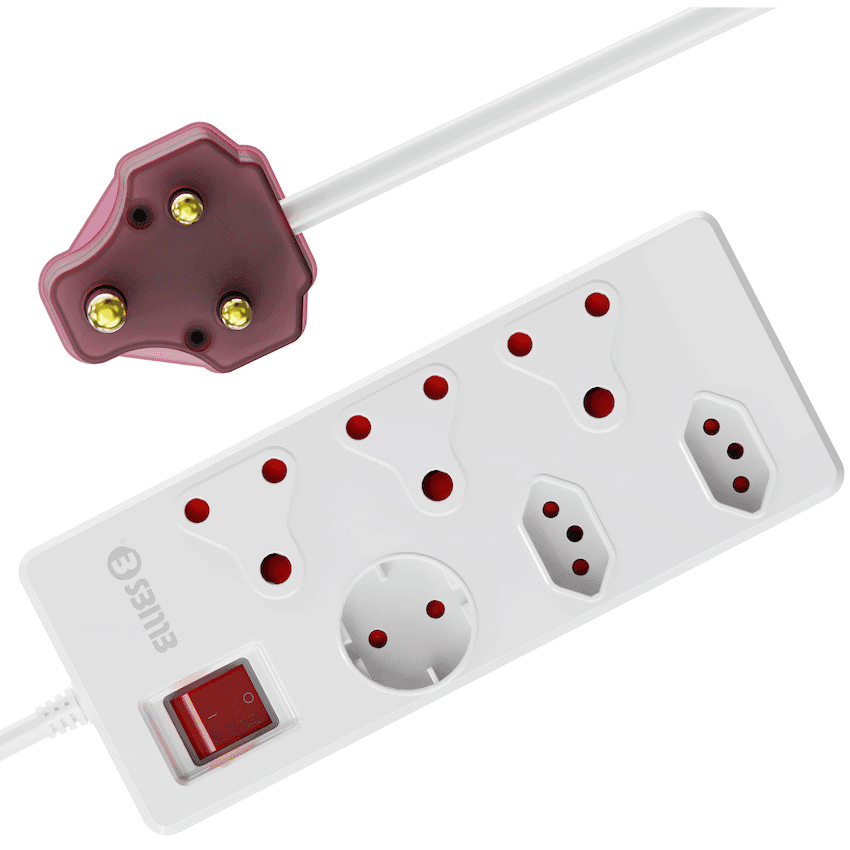 Ellies 6 way High Surge Multiplug 0.5M - WT 1