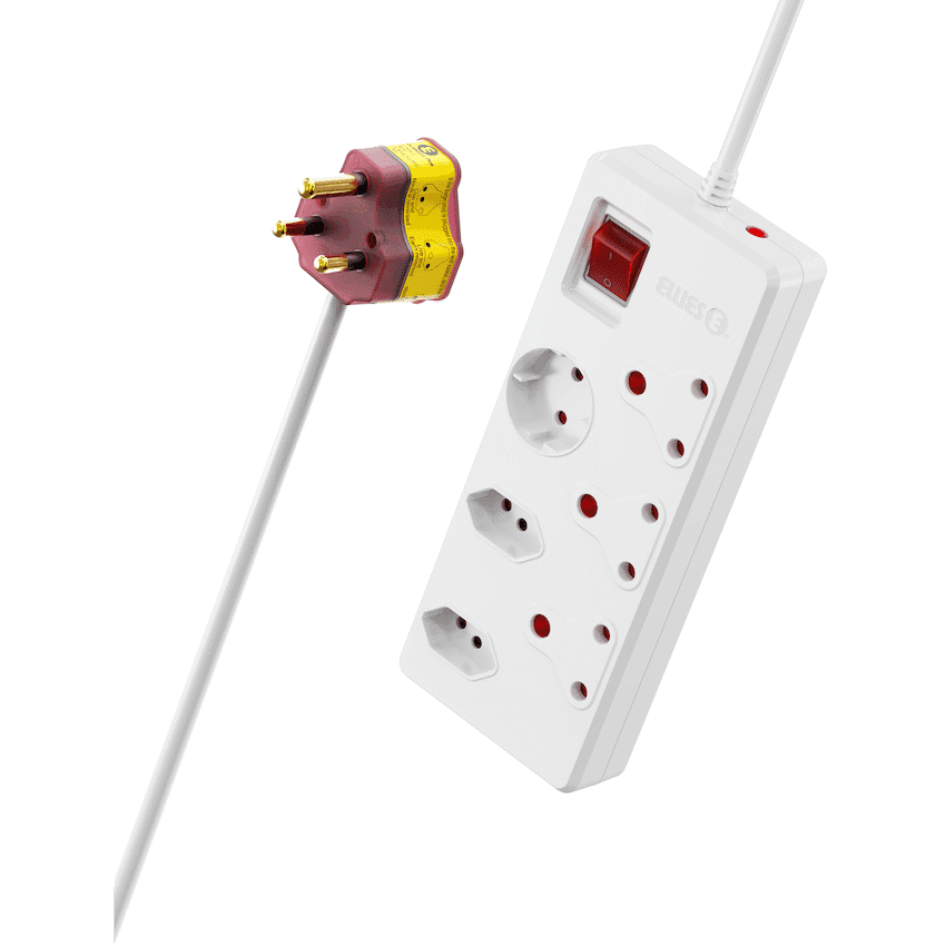 Ellies 6 way High Surge Multiplug 0.5M - WT 4