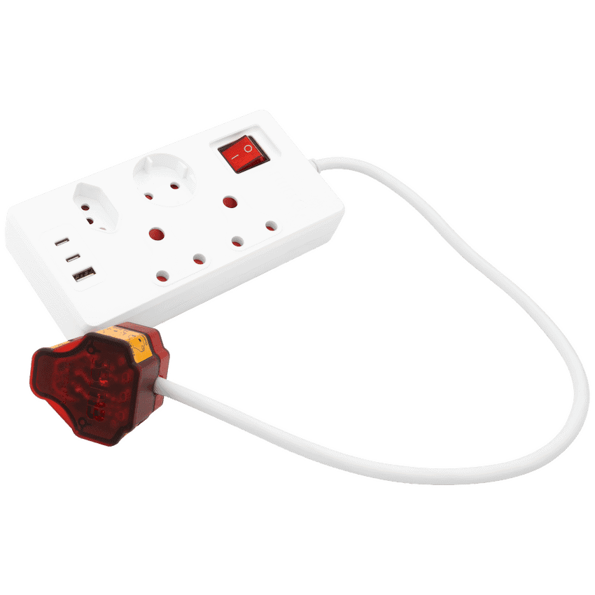 Ellies High Surge 4 Way Multi-plug PD20W Dual USB-C + USB - 0.5M - WT 6