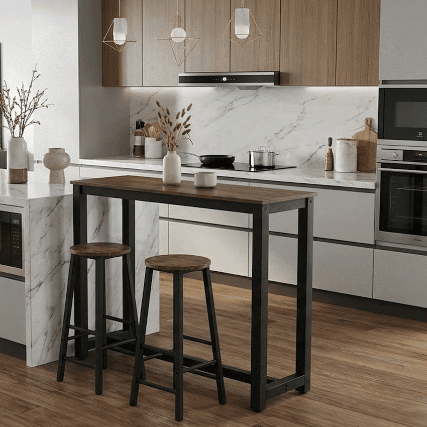 Chenin 3-Piece Bar Table & Stool Set - Chestnut 6