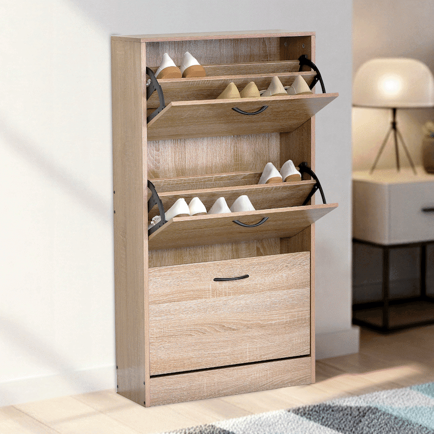 Everfurn Tamar Shoe Cabinet - Small - Oak 2