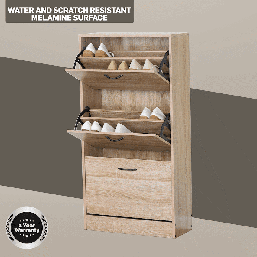 Everfurn Tamar Shoe Cabinet - Small - Oak 6