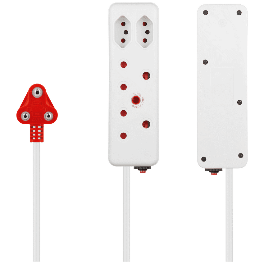 Ellies 4 Way Surge Extension Lead -5M - WT 3