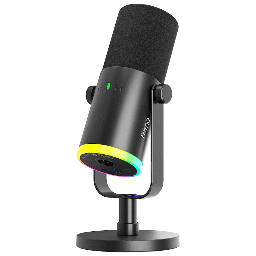 Fifine AM8 NEO RGB Dual Port Microphone with Stand 3