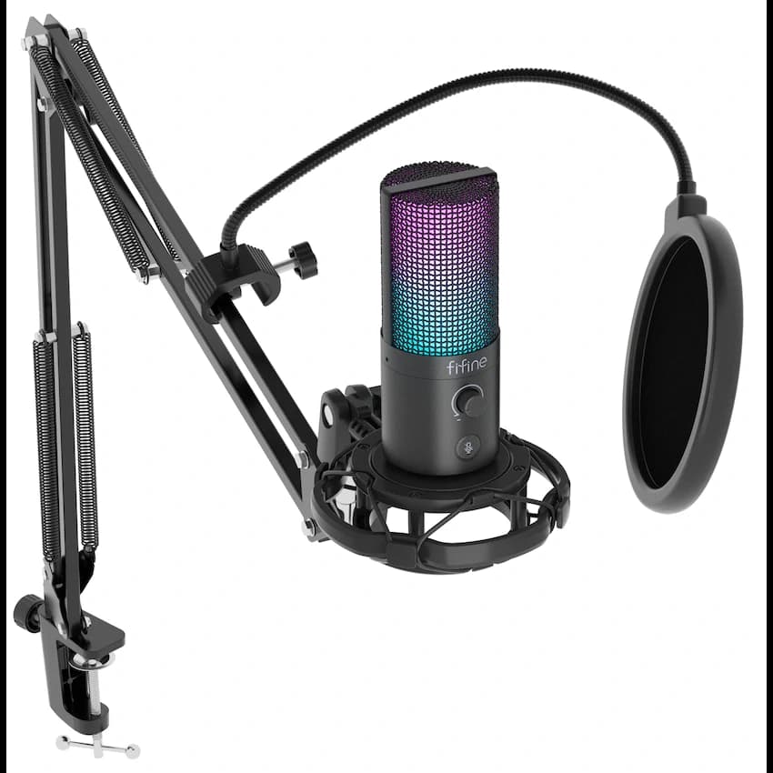 Fifine T669 Pro3 USB Microphone with Pop Filter and Boom Arm Stand 3
