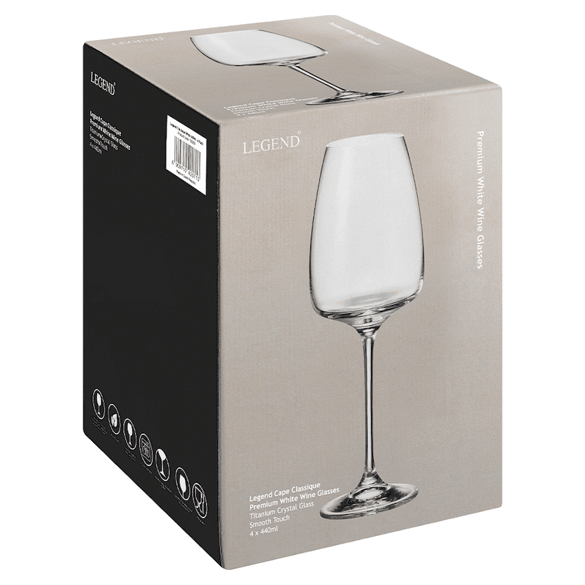 Legend Cape Classique White Wine Glass 440ml - 4 Pack 2