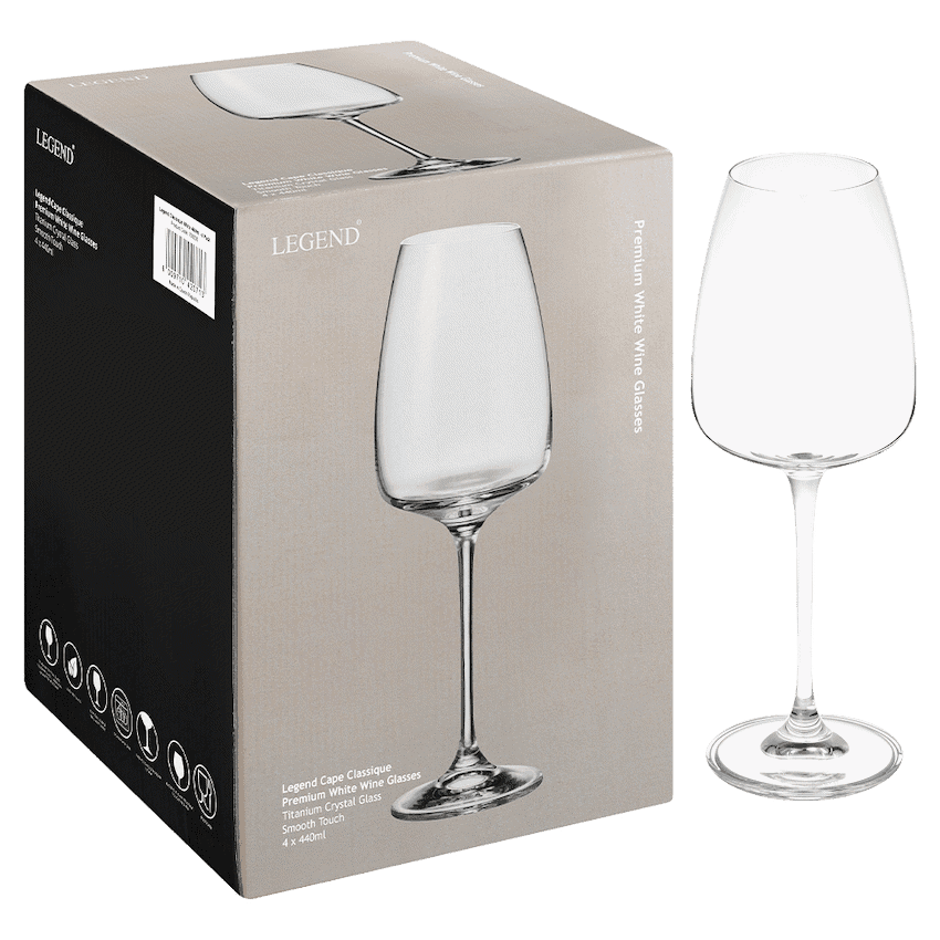 Legend Cape Classique White Wine Glass 440ml - 4 Pack 3