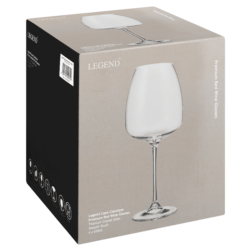 Legend Cape Classique Red Wine Glass 610ml - 4 Pack 3