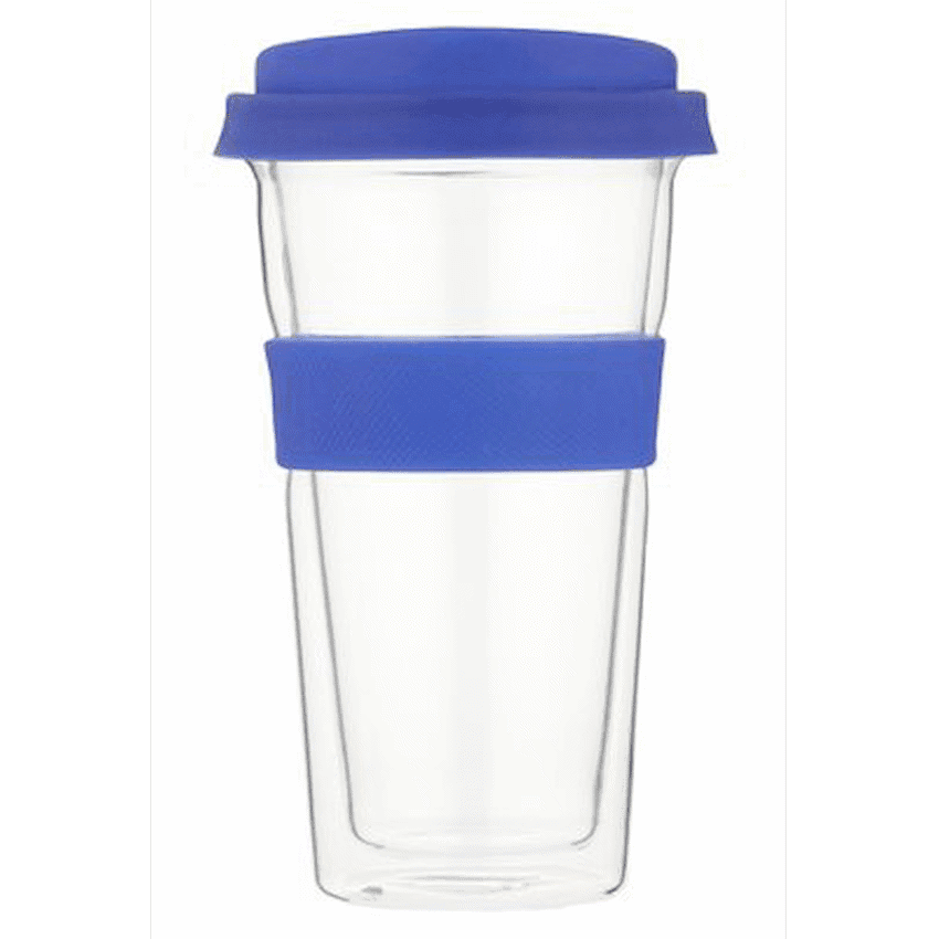 Snappy Thermal Glass Tumbler 400ml Blue