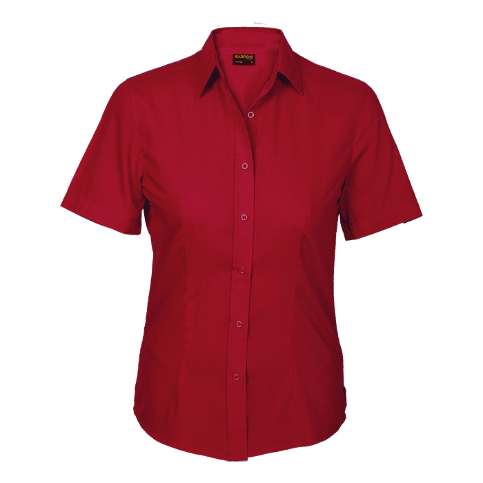 Basic Poly Cotton Blouse Short Sleeve Ladies 5