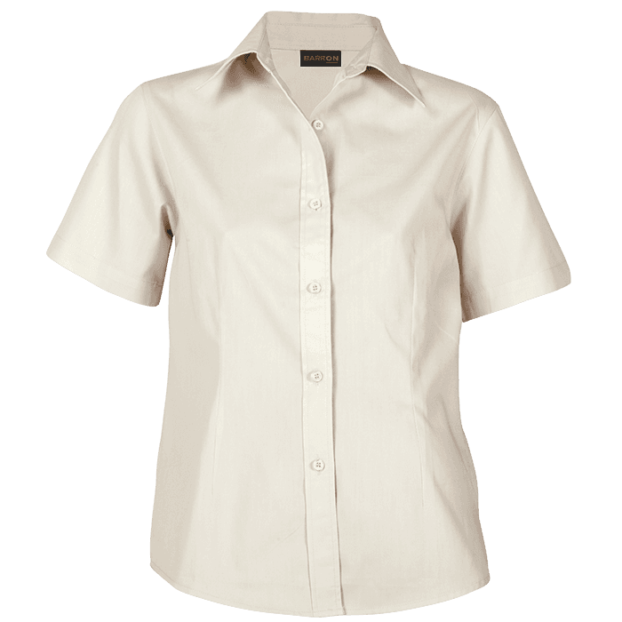 Brushed Cotton Twill Blouse Short Sleeve Ladies 4