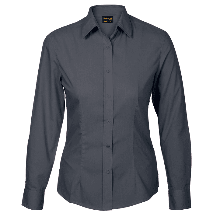 Basic Poly Cotton Blouse Long Sleeve Ladies 2