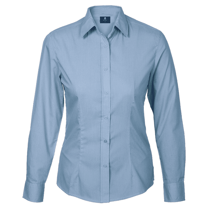 Basic Poly Cotton Blouse Long Sleeve Ladies 3