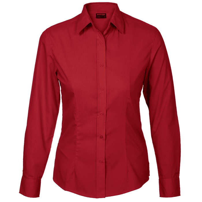 Basic Poly Cotton Blouse Long Sleeve Ladies 5