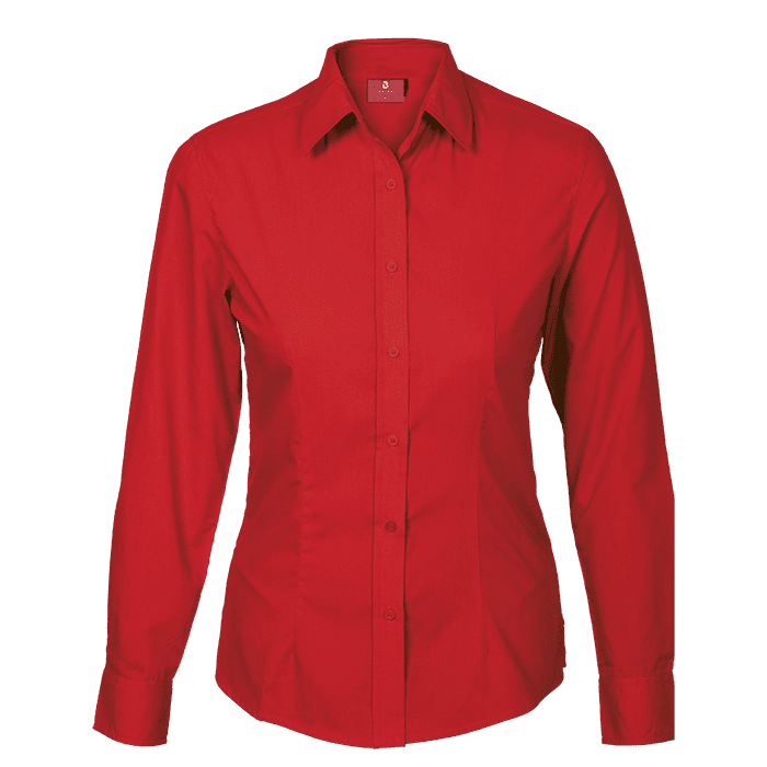 Basic Poly Cotton Blouse Long Sleeve Ladies 8