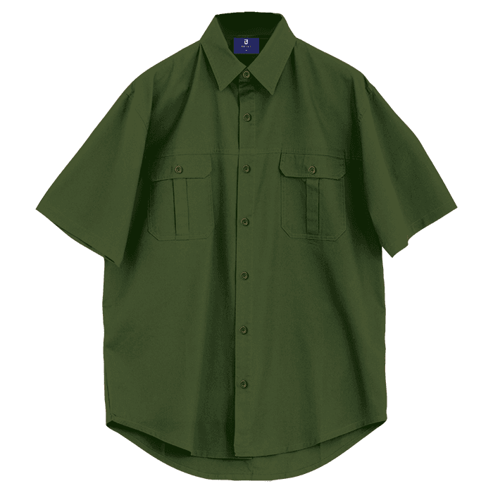 Plain Bush Shirt Mens 3