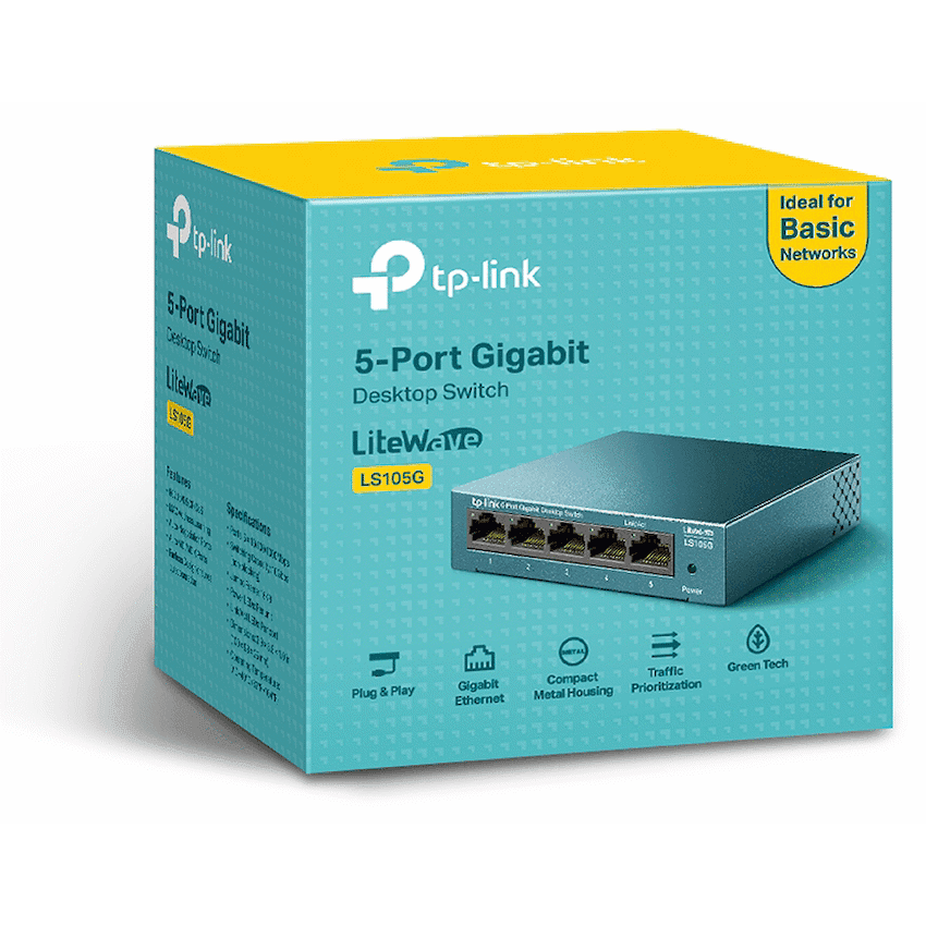 TP-Link LS105G LiteWave 5-Port Gigabit Desktop Switch 4