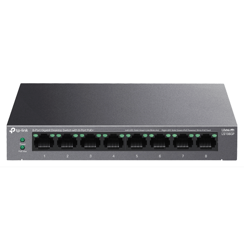 TP-Link LS108GP 8-Port Gigabit Desktop Switch with 8-Port PoE+ 2