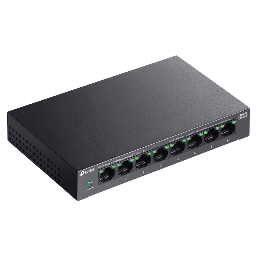 TP-Link LS108GP 8-Port Gigabit Desktop Switch with 8-Port PoE+ 4
