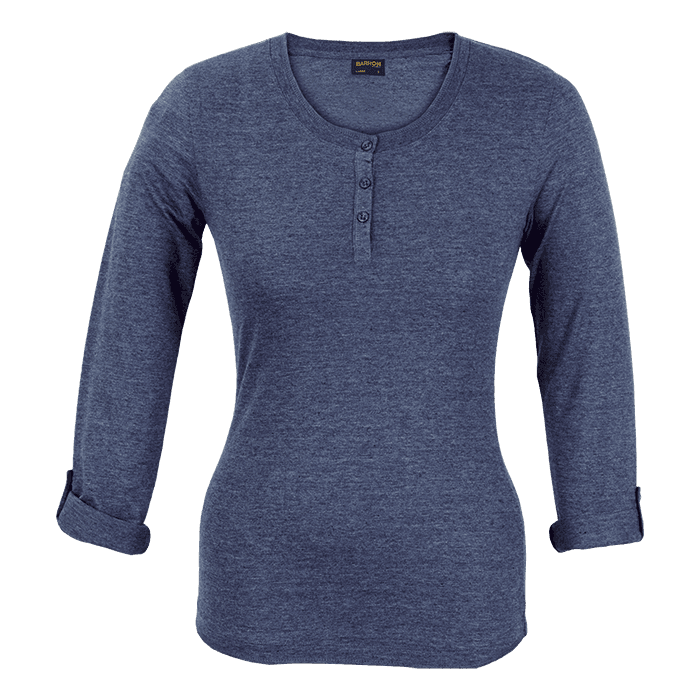 145g Henley Long Sleeve T-Shirt Ladies 2