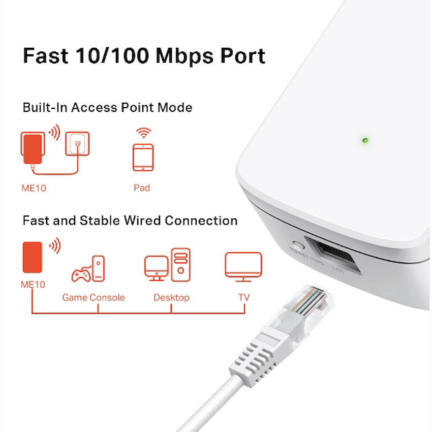 TP-Link Mercusys ME10 300Mbps Wi-Fi Range Extender 7