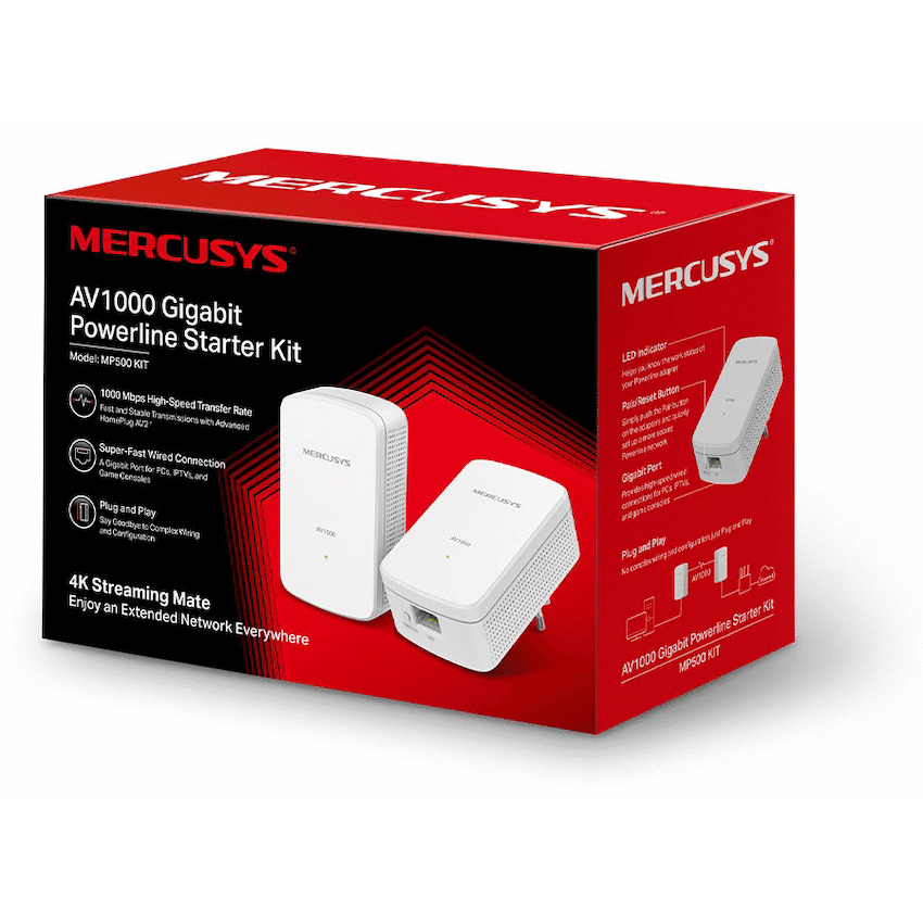 TP-Link Mercusys MP500 KIT AV1000 Gigabit Powerline Starter Kit 3