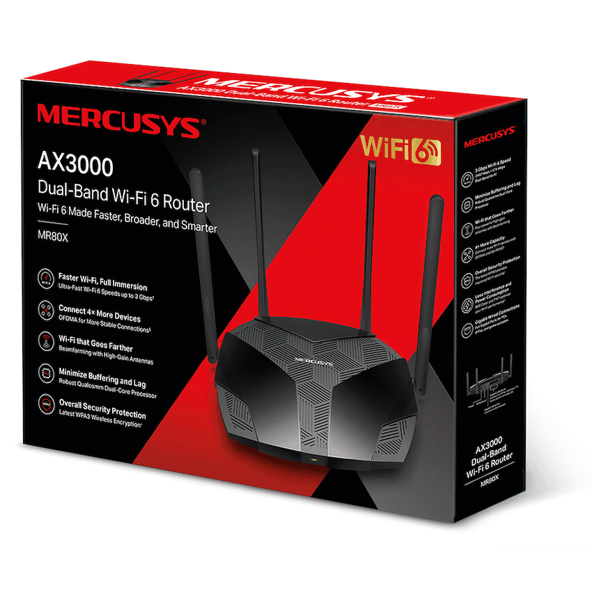 TP-Link Mercusys MR80X AX3000 Dual-Band Wi-Fi 6 Router 8