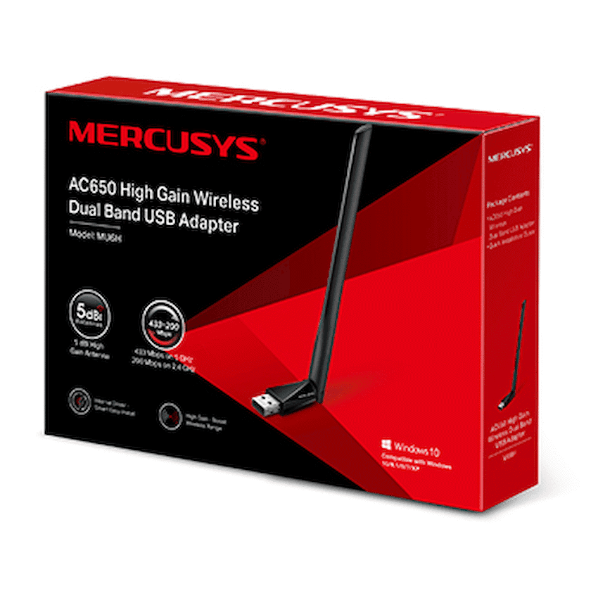 TP-Link Mercusys MU6H AC650 High-Gain Wireless Dual-Band USB Adapter 3