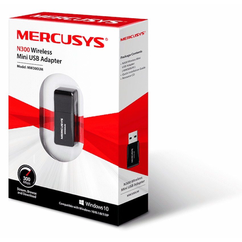 TP-Link Mercusys MW300UM N300 Wireless Mini USB Adapter 5