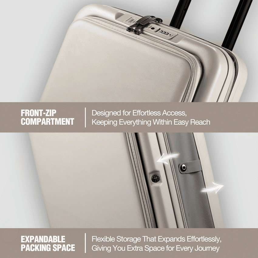 Expandable PP 55cm Carry On Luggage 6