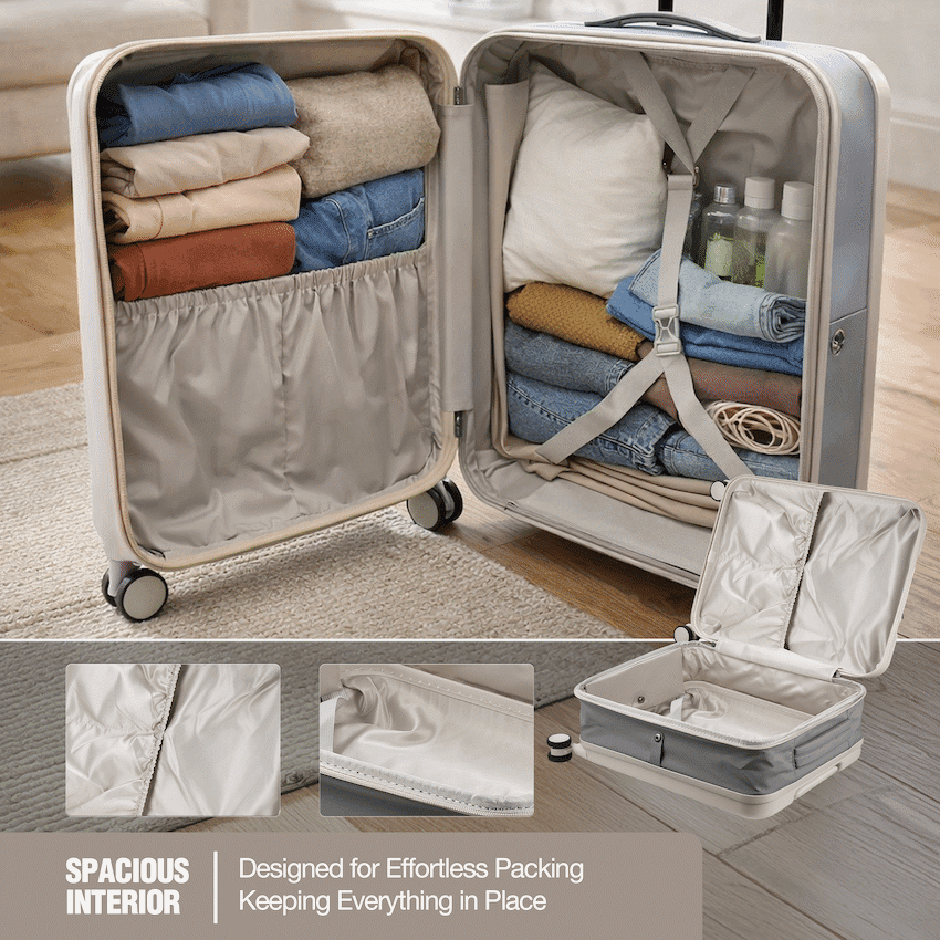 Expandable PP 55cm Carry On Luggage 9