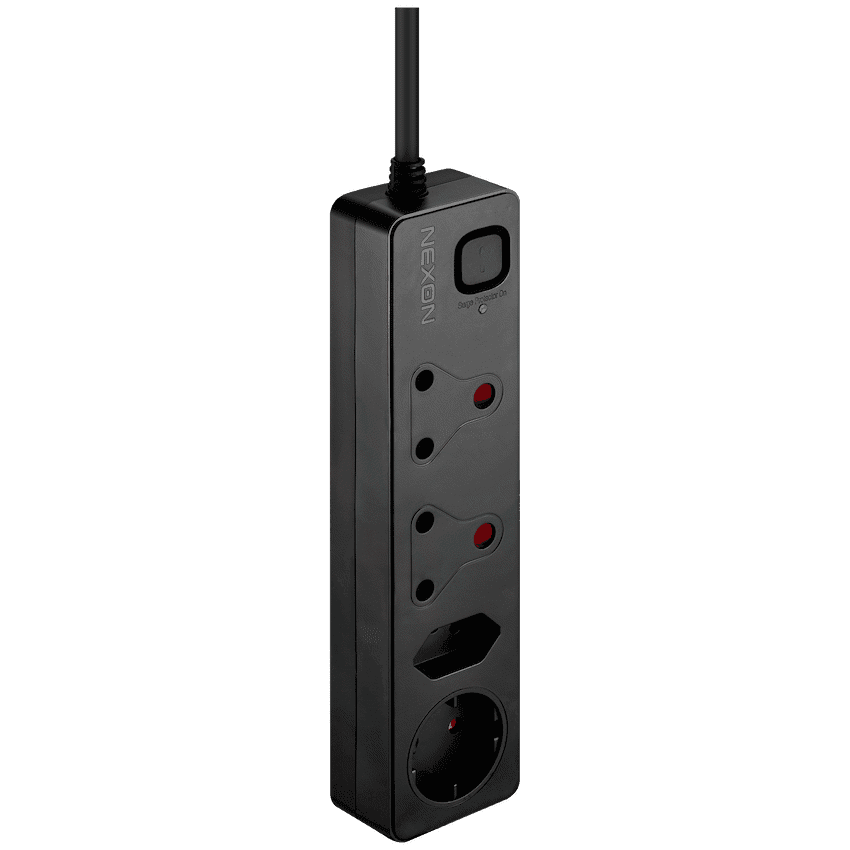 Nexon 4 Way Medium Surge Protected Multiplug 0.5M Black 3