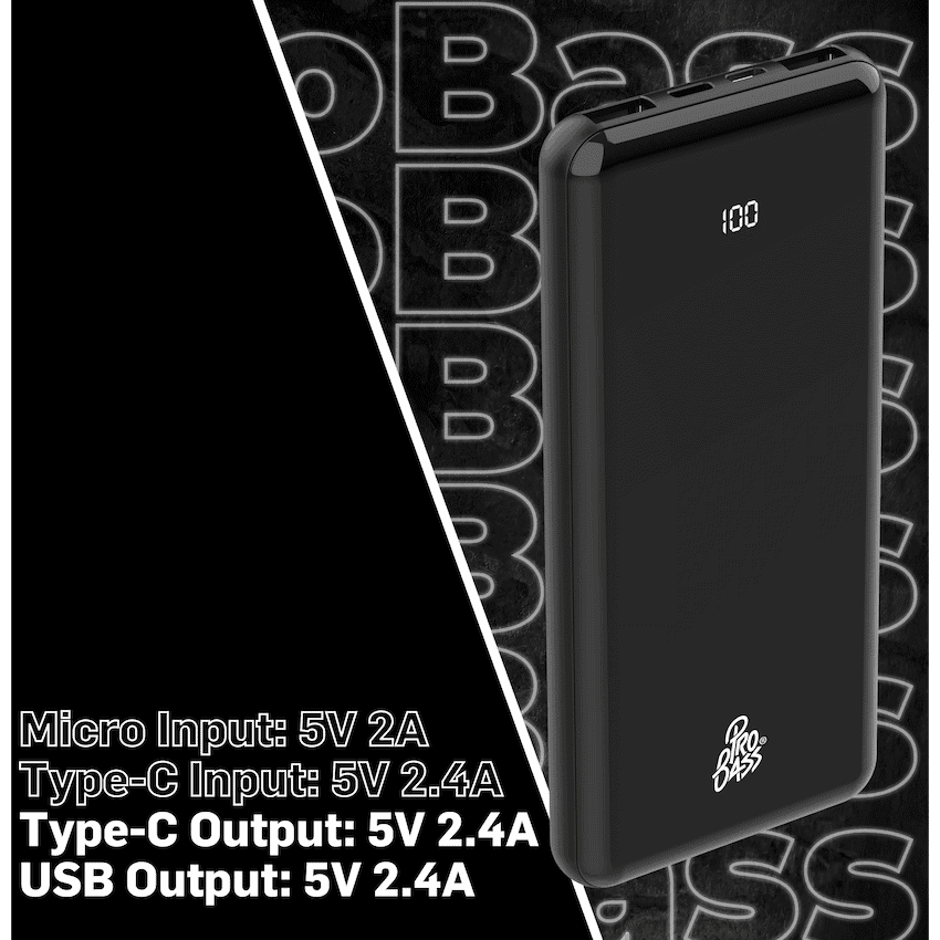 Pro Bass ChargeMax 2 10 000mAh power bank - Black 6
