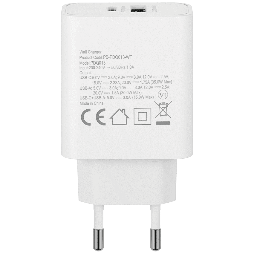 Pro Bass Dual USB + Type-C Wall Charger 32w 3