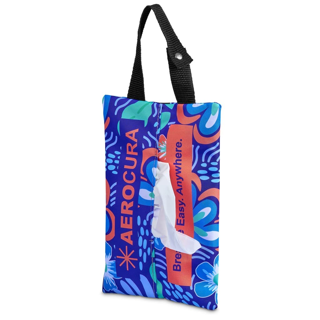 Pre-Printed Sample Hoppla Hanki Polyester Travel Tissue Pouch 10