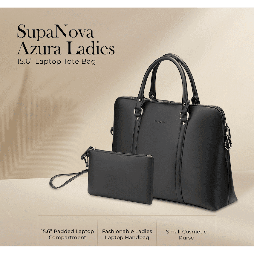 Supanova Azura Ladies 15.6" Laptop Tote Bag Black 4